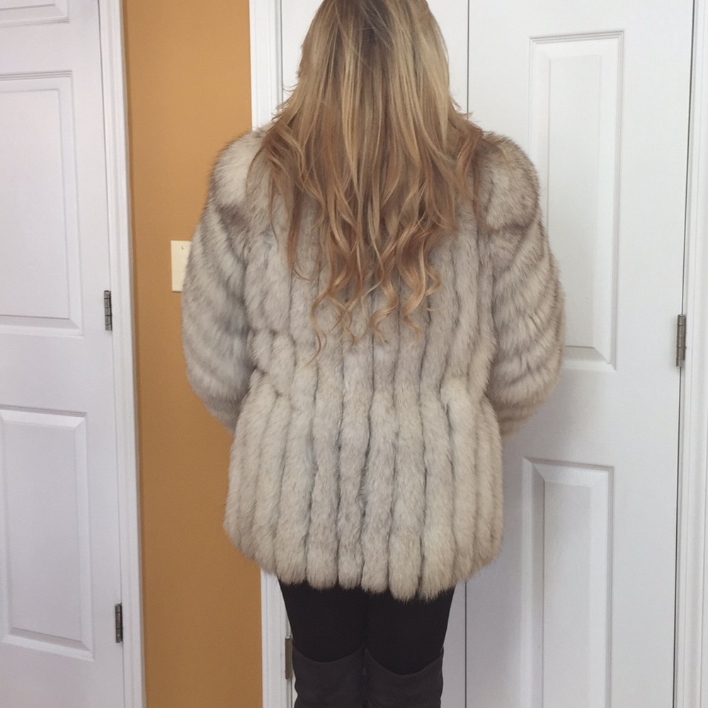 Women’s silver fox fur coat